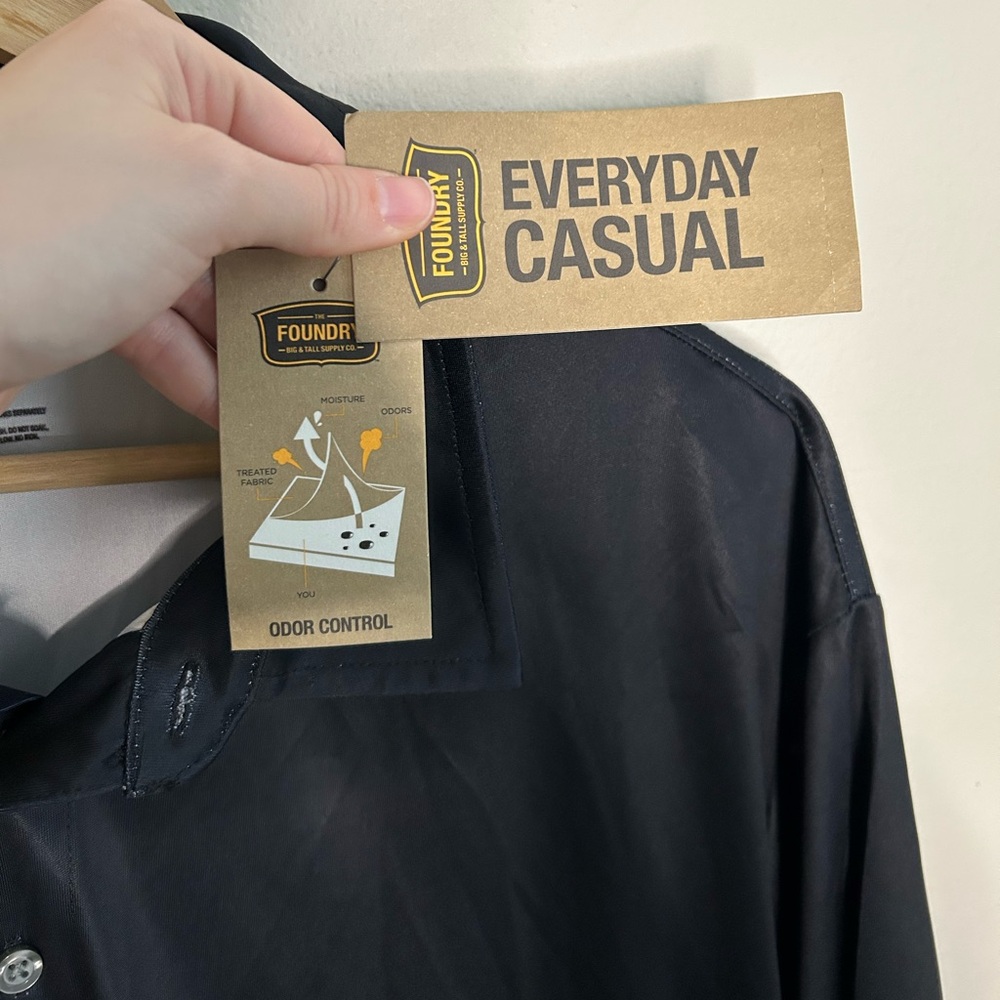 NWT Foundry Supply Co. Everyday Odor Control Casual Black Gray Polo Size 3XL - Picture 3 of 7